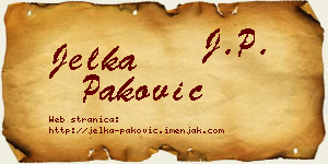 Jelka Paković vizit kartica